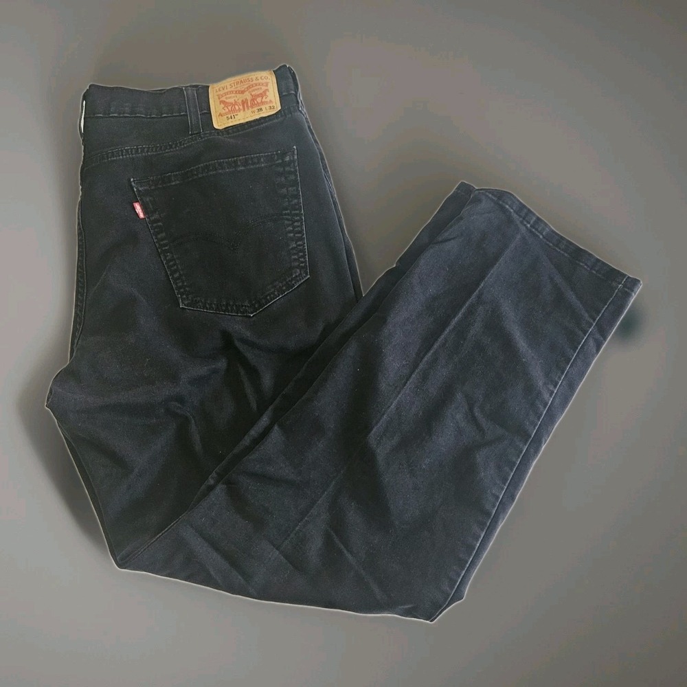 Levis 541 Jeans Mens 38x32 Black Athletic Fit Tapered Skater Pockets Denim Tech